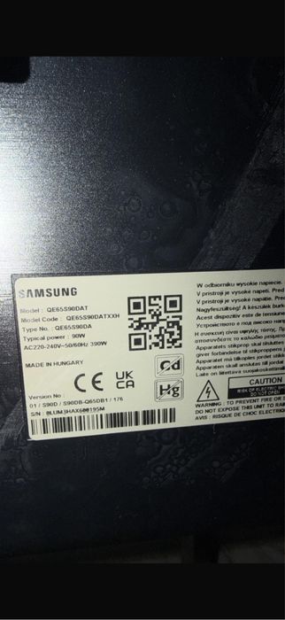 Televizor Smart OLED Samsung 65S90F, 163 cm, Ultra HD 4K, Clasa F