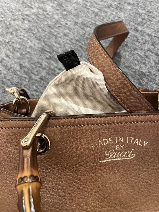 Gucci Bamboo original – geantă piele maro, Made in Italy