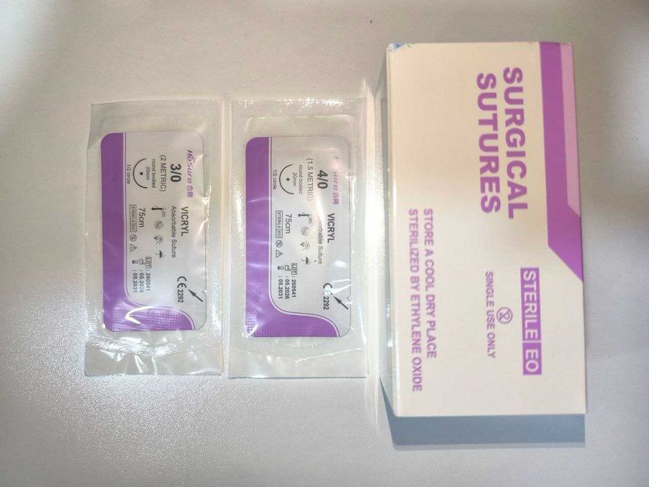 Стерильная хирургическая нить VICRYL 3/0 (2 Metric). 4/0 (1,5 Metric)