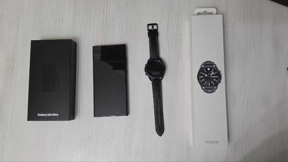 Galaxy S23 Ultra и Galaxy Watch 3