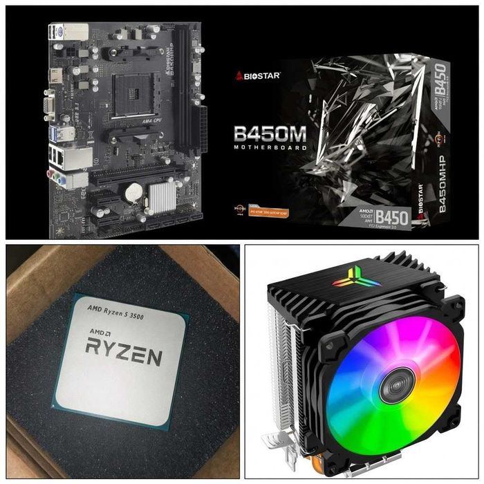 kit NOU am4 ryzen 3500 + biostar b450m + cooler rgb