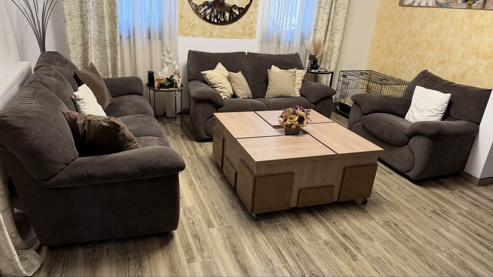 Set 3 canapele si masuta cafea gratis ( cu ridicare personala din zona Bragadiru)