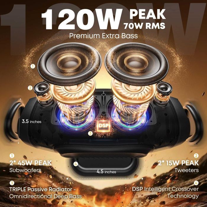 Bluetooth Колонка W-KING X10, Super Bass, 70 W