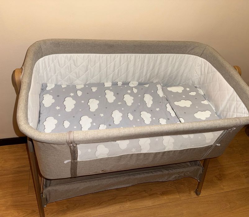 Бебешка кошара Cipolino Sweet Dreams - с матрак и спален комплект