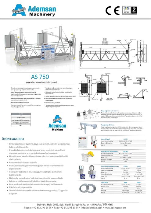 Люлька фасадная подъемник люлька строительная Asma iskele