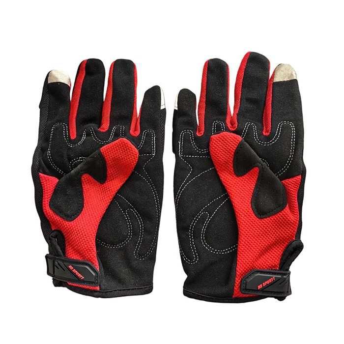 Текстилни Мото Ръкавици с Протектор – Червени