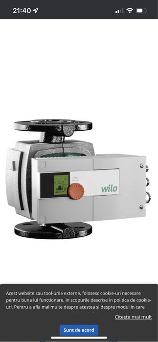 WILO Model: STRATOS 40/1-8 Categor Pompa este noua