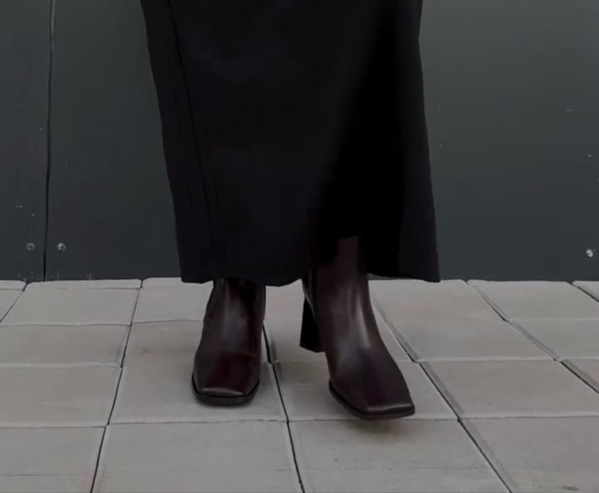 Натуральная кожа ботильоны