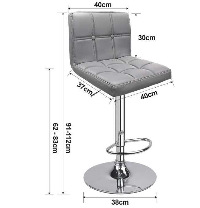 Scaun de bar reglabil gri deschis, 37x10x112 cm, defect estetic
