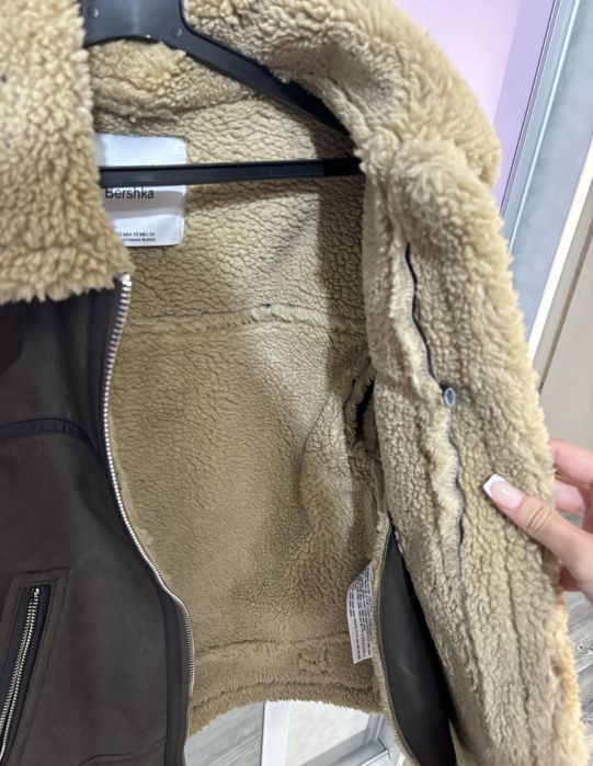 Зимно двулицево яке от изкуствена кожа