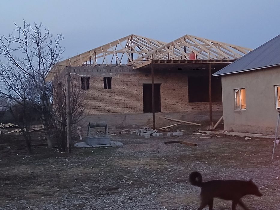 Крыша жабамыз. Черепица профнастил.