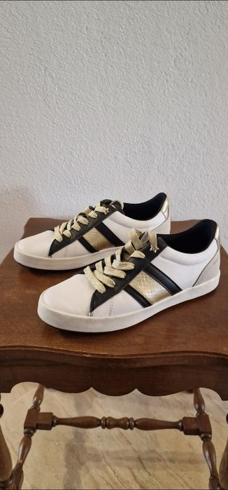 Geox respira 36 alb/negru/auriu