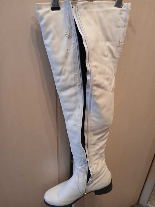 Сапоги белые ботфорты