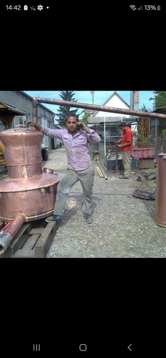 Cazan de tuica din cupru alimentar de 90 l