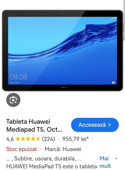 Tableta Huawei T5, display 10 inch. cu husa