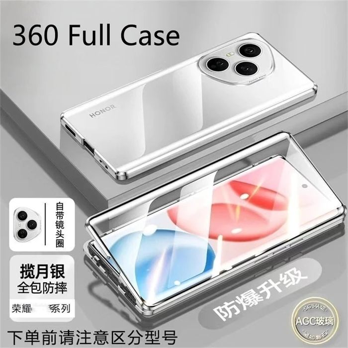 Honor 400 / Pro / Lite / Двоен 360 магнитен кейс с камера протектор