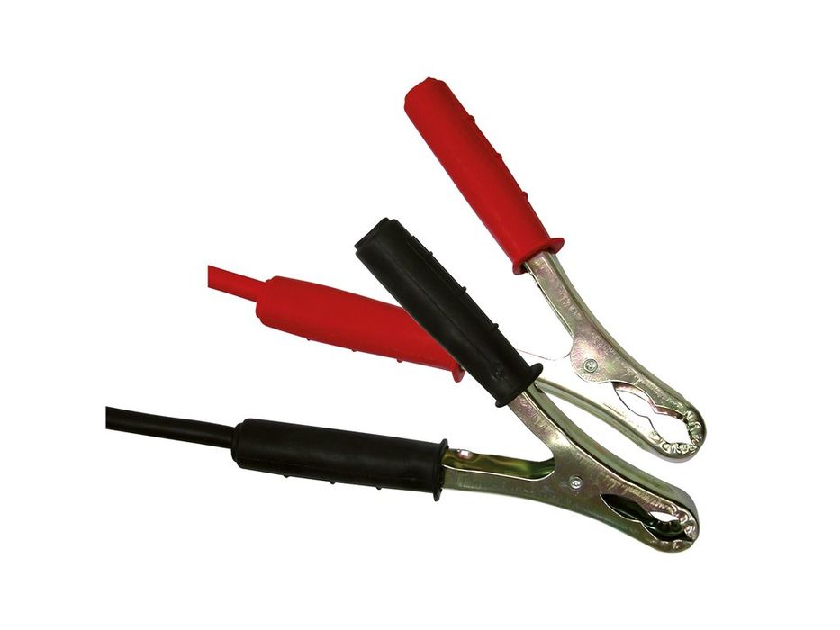 Cabluri transfer curent baterii Carpoint 16mm2, 2.3 m, pentru 12V si 24V, cu clesti metalici si manere izolate