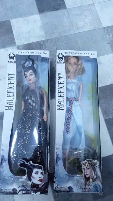 2 Păpuși Maleficent Ciorapi dama, pene deco, felicitări, ornamente