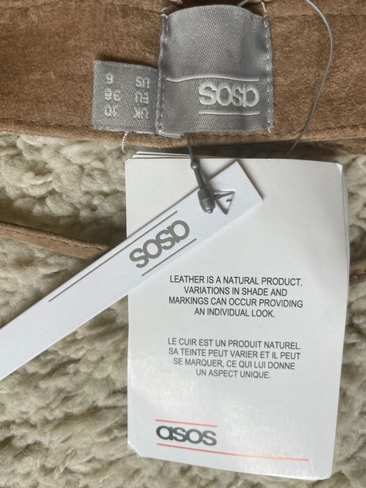 Fustă piele mini bej și maro Mango, marime 38, S