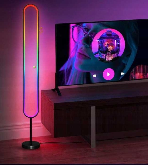 RGB LED Светеща лампа 105см Динамична промяна на цвета Дистанционно