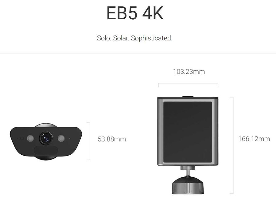 Quyosh panel kamera Ezviz EB5 4K|Камера наблюдения на солнечной панели