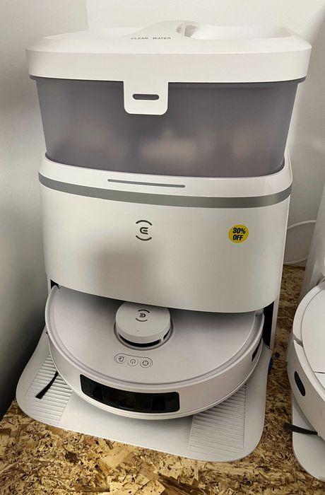 Robot de aspirator ECOVACS T30 Pro DEEBOT OMNI, Smart electrocasnice, Aspirare si mop,5200 mAh, 11000Pa, Spalare cu apa calda