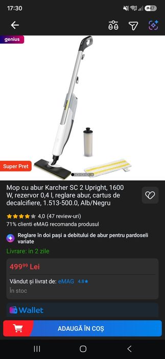 Mop cu abur karcher