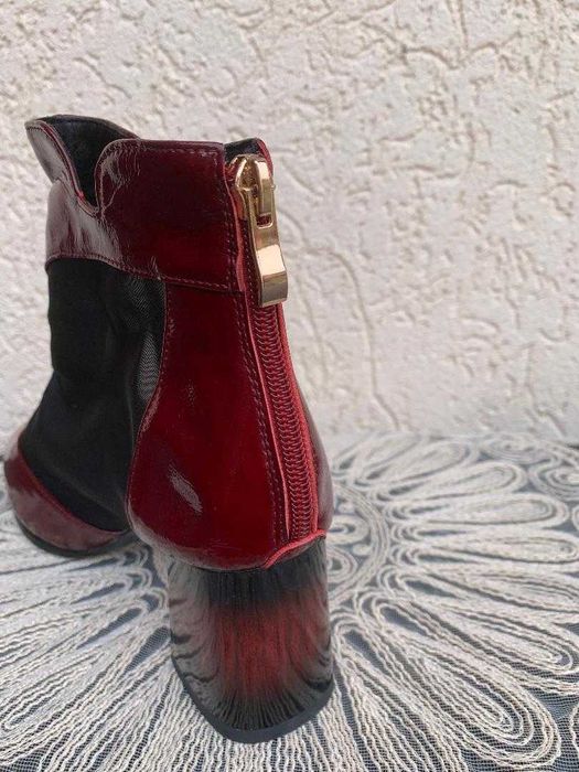 Ghete dama, noi, piele lacuita si plasa, pentru primavara/vara, 37