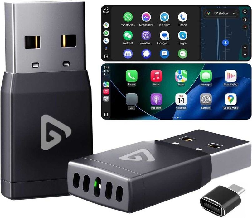 CarlinKit MINI Ultra3 безжичен CarPlay / Android Auto + подарък