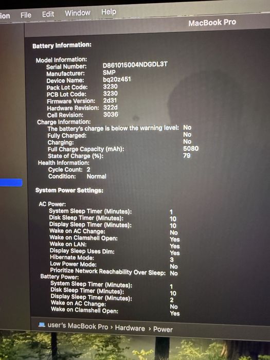 Macbook Pro 13 16RAM 512SSD