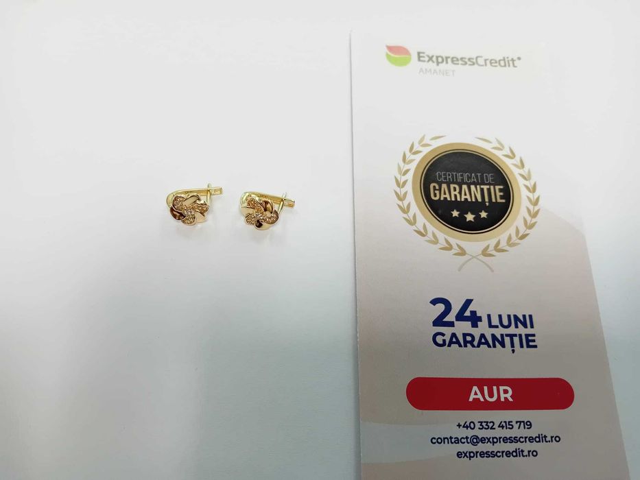 (Ag33) Cercei Aur 14K / Garantie 2 ani