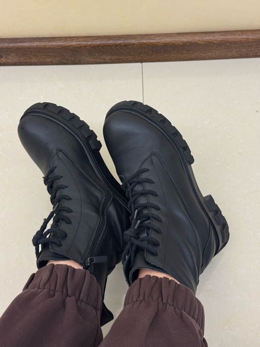 Ghete negre piele naturala 38