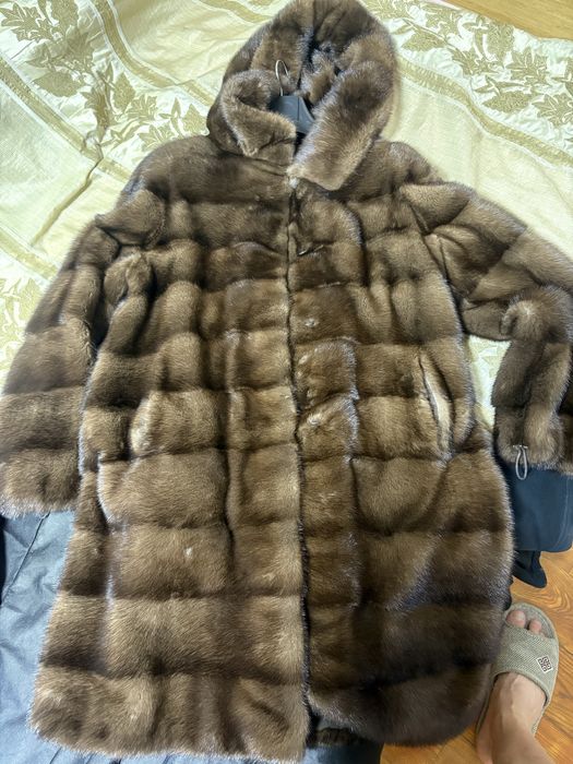 Норковая шуба (Греция) с капюшоном
