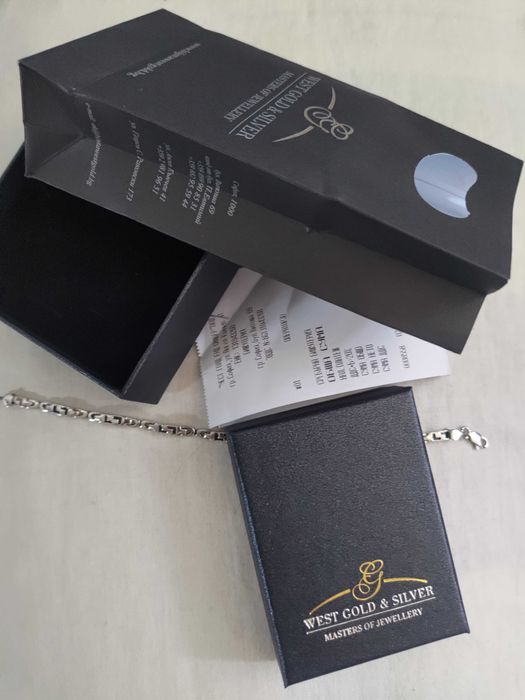 Сребърна гривна мъжка, със сертификат и 1 година гаранция