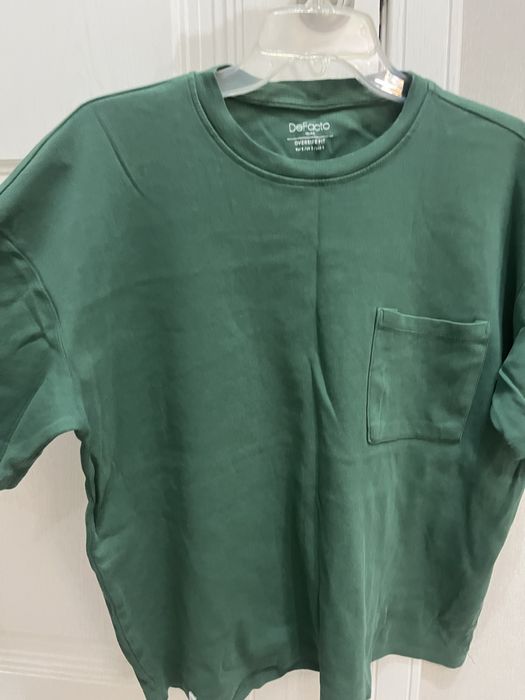 Футболка DeFacto Oversize Fit, темно-зеленая
