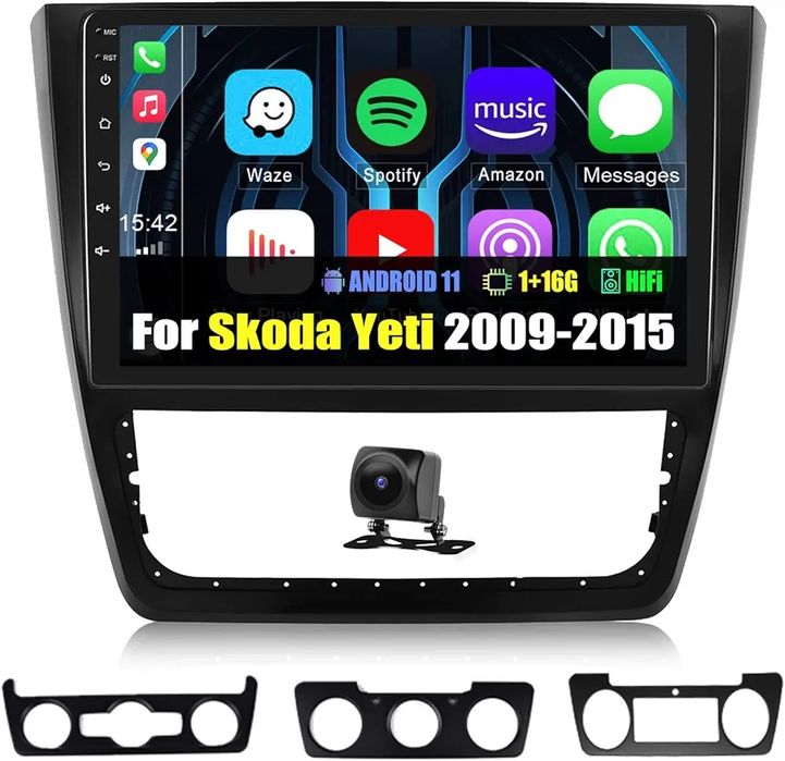 10.1" Мултимедия за Skoda Yeti 5L (2009-2015), Android 13, 4core, 1+32