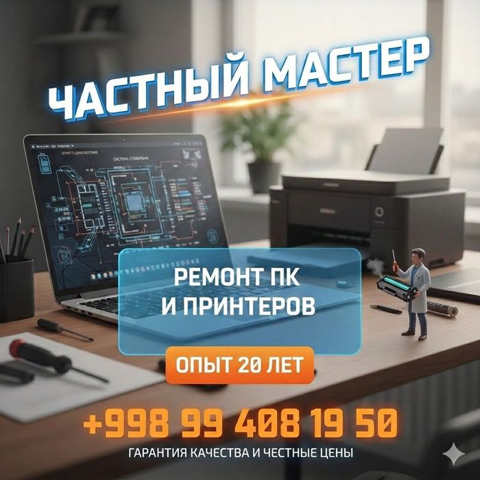 Ремонт принтеров epson/hp/canon,ремонт ПК,заправка картриджей, windows