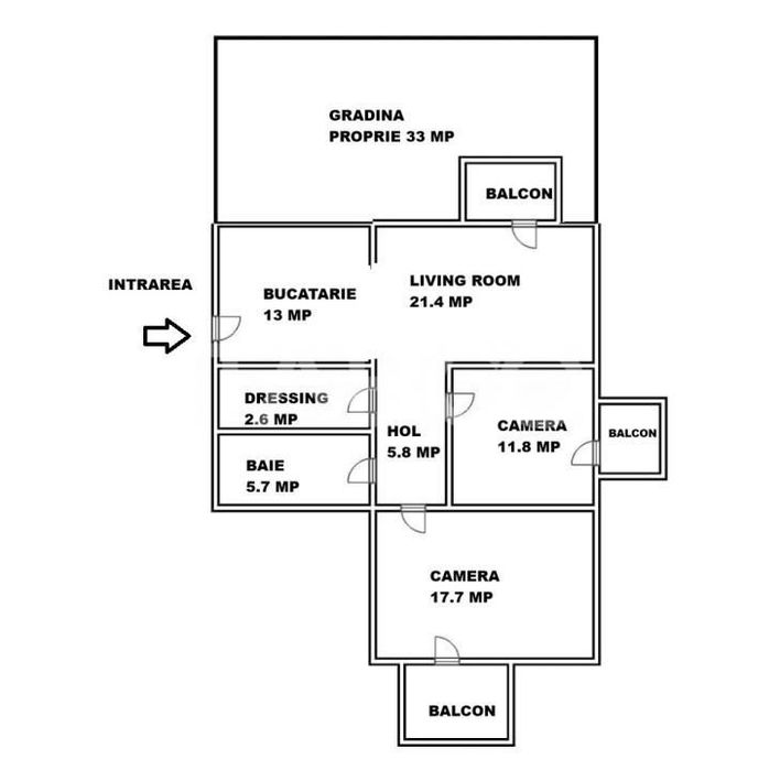 Apartament 3 camere de vanzare parter cu gradina balcon dressing