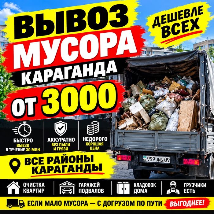 Вывоз мусора Караганда — недорого, быстро, дешево