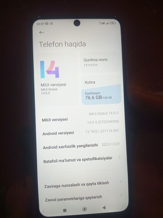 Redmi not 11 .128 talik