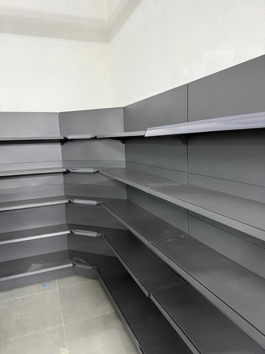 Сборные стеллажи графитового цвета