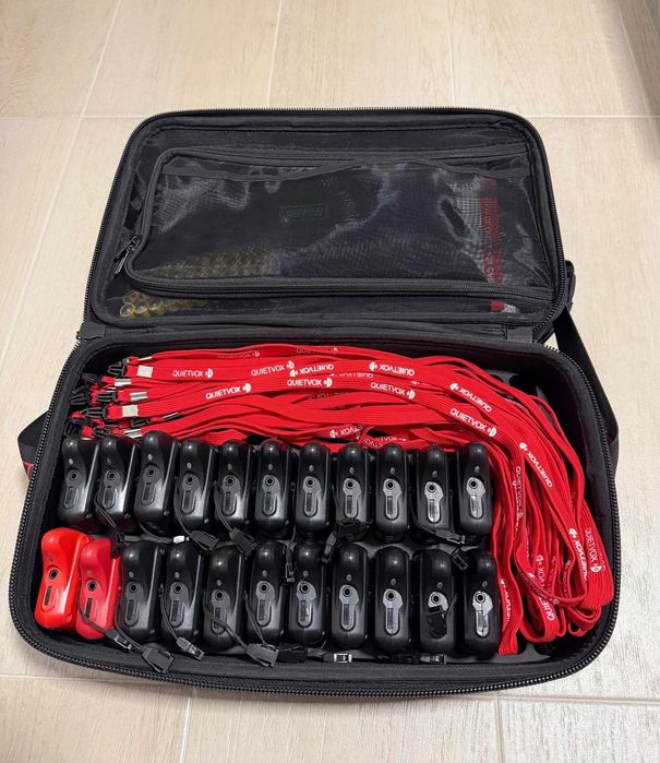 QuietVox QV9 – set profesional ghidaj audio (20 receptoare, 2 transmiț