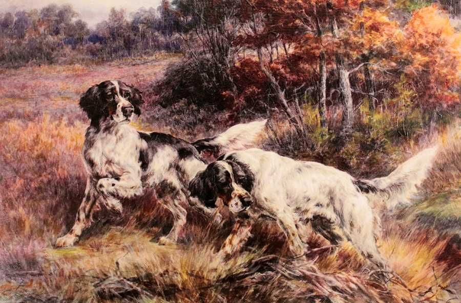 картини ловна тематика "Охотнике на привале", "Ръченица" на Мърквичка