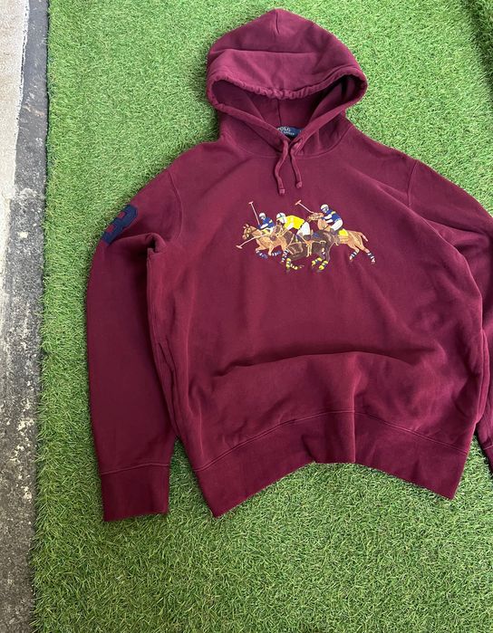 Мъжко горнище : POLO By RALPH LAUREN Triple Pony Embroidered Hoodie in Cotton Blend Fleece