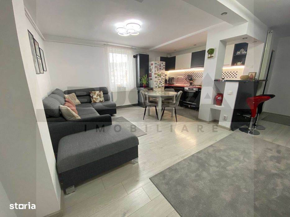 Apartament elegant de 3 camere,65m curte privată, zona Primariei Baciu