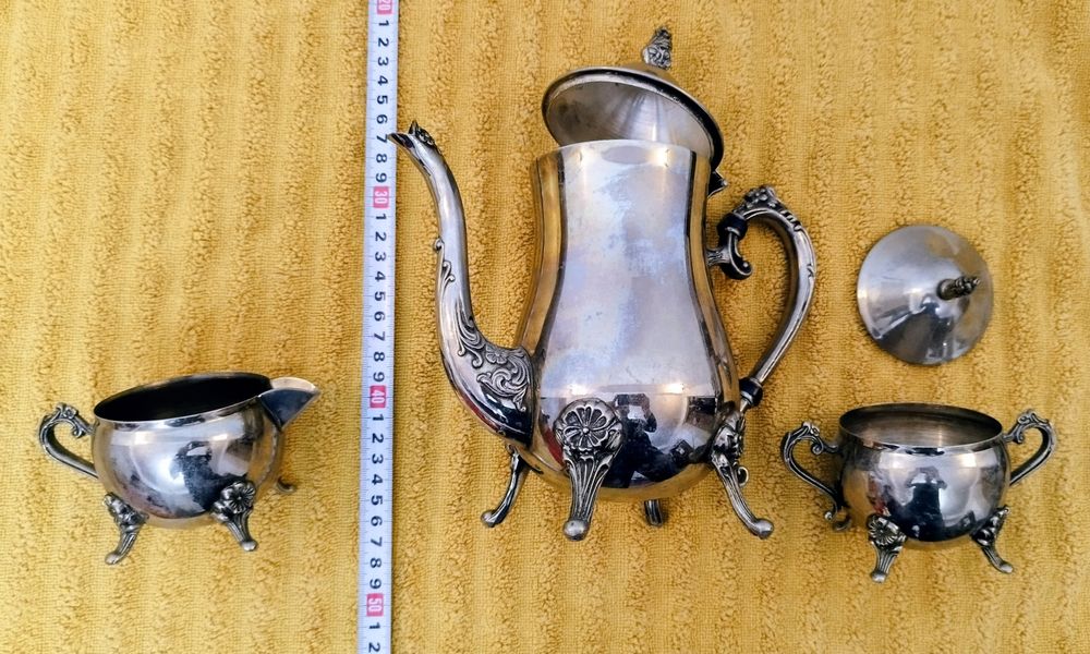 Set metal ceainic vintage