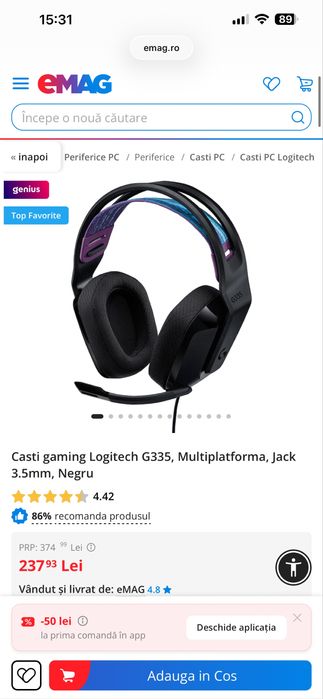 Casti logitech g335