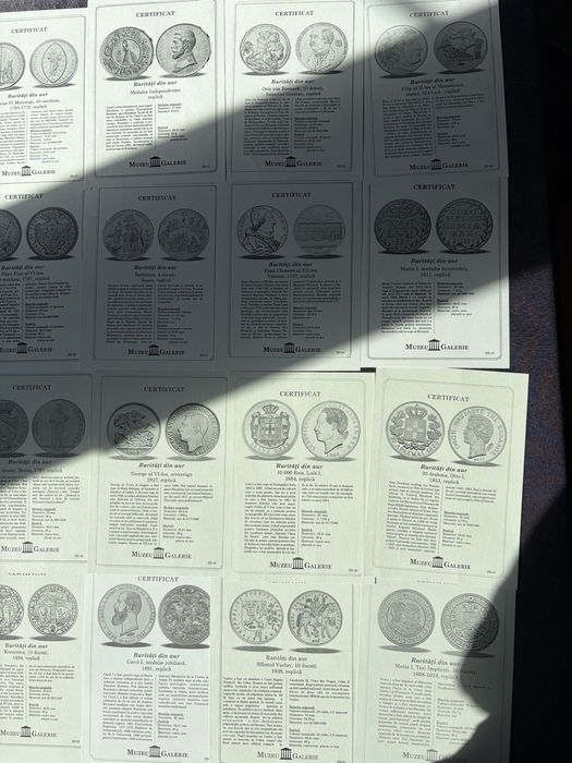 Colecție "Rarități din Aur" - 48 Monede Replică + Certificate + Casete