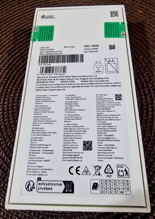 Смартфон GSM OPPO A6x 4G, 4GB, 128GB, Black Purple