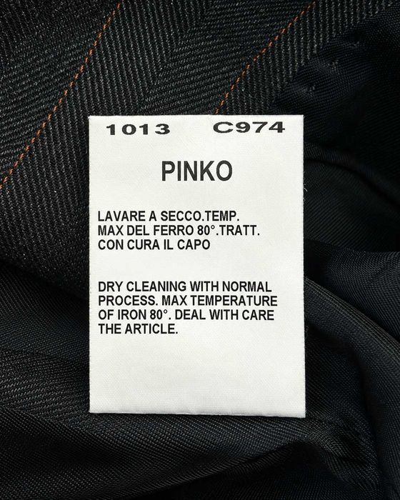 Costum damă Pinko S, sacou cambrat + pantaloni evazați, lână & viscoză, gri antracit